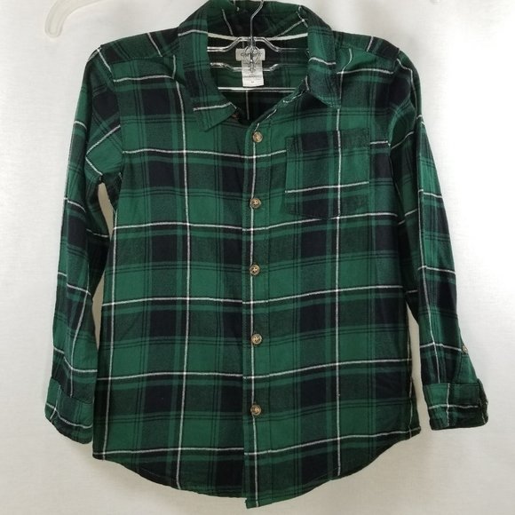 CARTER'S Button Front Shirt Boys Clothes Cotton - Picture 2 of 14